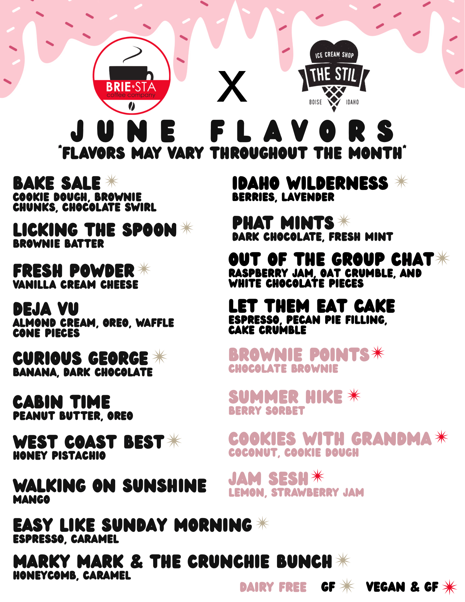 Flavors — BRIE'STA COFFEE